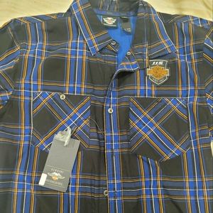 Harley Davidson Large Men's Plaid Button Up Shirt